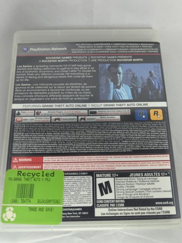 Grand Theft Auto V 5 (Sony PlayStation 3 2013 PS3) GTA 5 with map complete - Picture 2 of 3