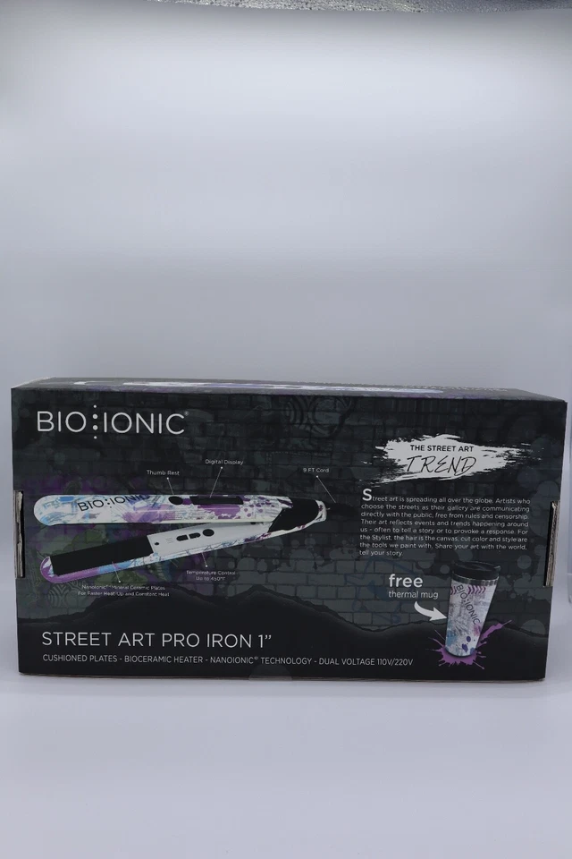Flat Iron 1"- BIO IONIC Limited Edition Street Art - Free Mug - Image 3 of 3
