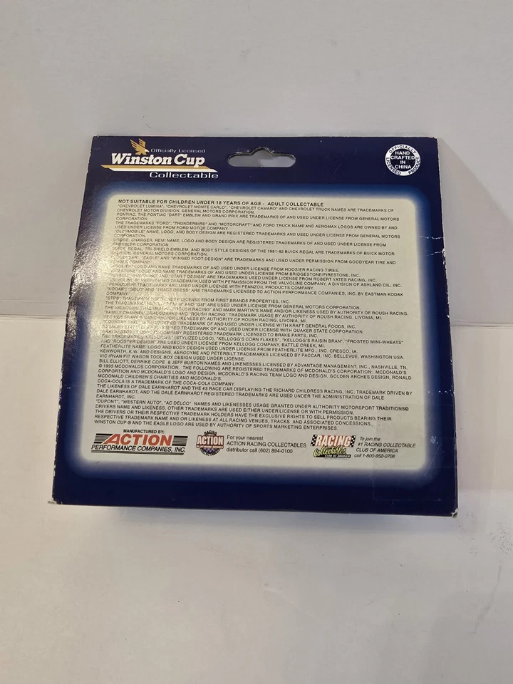 Tarjeta SkyBox Action Platinum diecast 1/64 NASCAR #6 Valvoline Mark Martin 1995 Foto 4 de 4