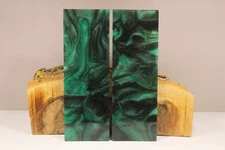 BLACK GREEN CUSTOM COMPOSITE KNIFE HANDLE MATERIAL BLANK SCALES (530)