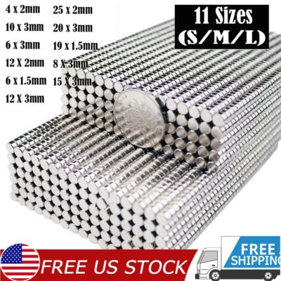 Lot Neodymium Magnets N52 Round Super Strong Rare Earth Industrial DIY Magnet