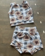 Hippie Skippie, Sunflower Leotard, Two Piece Dance , Size 5, Bummies, Girl, Etsy