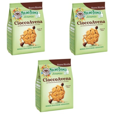 3x Mulino Bianco Cioccoavena Biscotti Kekse Senza Zuccheri Aggiunti 270g