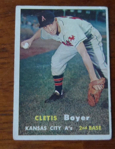 1957 TOPPS BASEBALL #121 CLETE BOYER  KANSAS CITY A'S GD-VG A-1170
