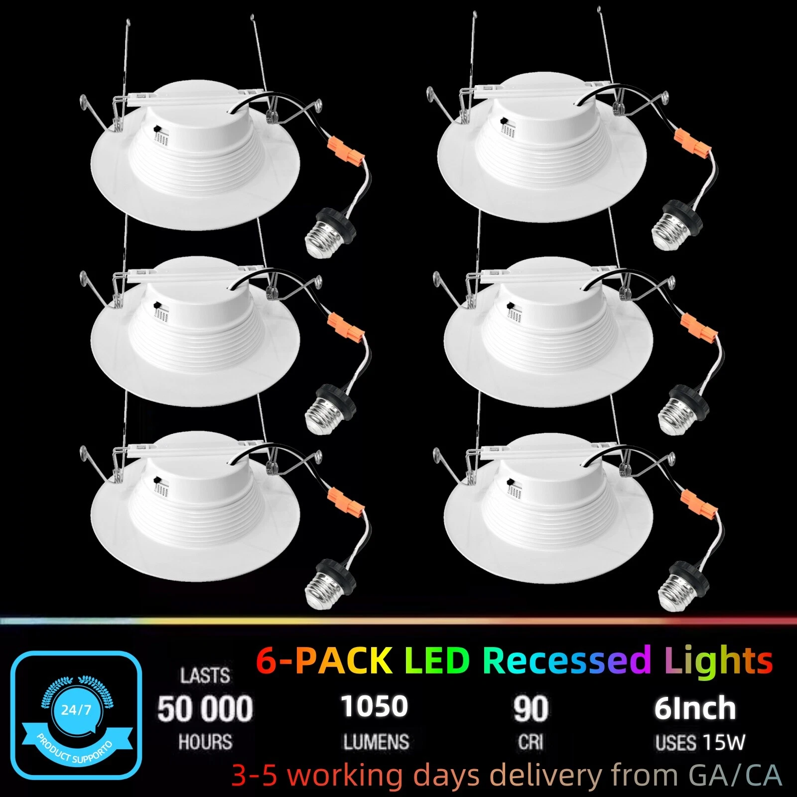 5/6 Inch LED Can Lights Retrofit Recessed Lighting Selectable 2700K-5000K White
Opens in a new windo