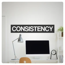 CONSISTENCY Inspirational Motivational Gym Wall Decal Sticker Quote Vinyl Decor