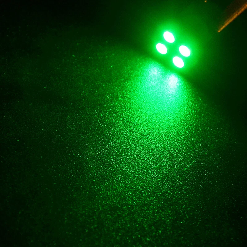 10x Green T10 W5W 168 194 4-SMD LED Dash Instrument Cluster Gauge Light Bulb - Image 2 of 4