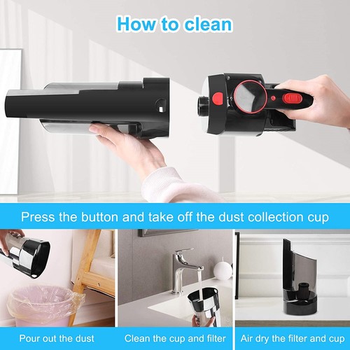 Handheld Vacuum, Cyclone Cordless Hand Vacuum Cleaner Powered by Li-ion Battery - Picture 8 of 9