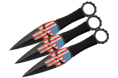 Juego de cuchillos lanzadores SZCO Supplies 6,5° Mini calavera castigadora EE. UU. 3 piezas Ninja Kunai - Imagen 2 de 5