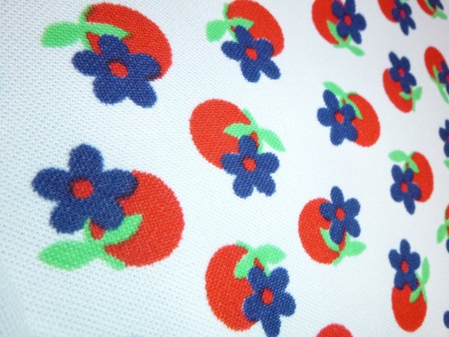Vtg 60s 70s Flower Power Polyester Shirt Dress Red Blue Sz L/XL - Picture 10 of 11