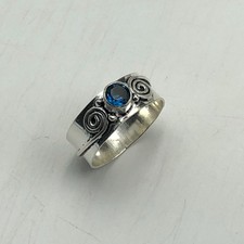 London Blue Topaz Gemstone 925 Sterling Silver Jewelry Handmade Engagement Ring