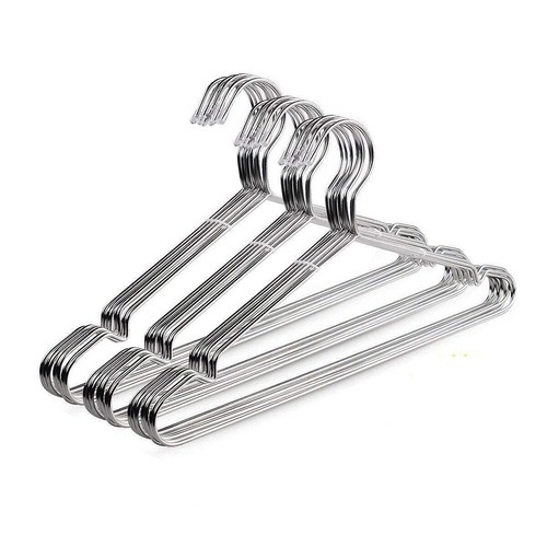 30 Pack Heavy Duty Stainless Steel Hangers Space-Saving Silver Clothes Hange