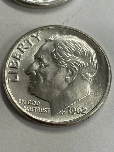 1962 Roosevelt Dime, BU, 90% silver, --REEDERSONG