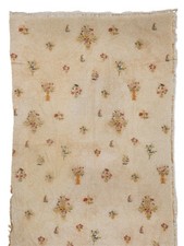 A Queen Anne Style Embroidered Silkwork And Linen Floral Panel Late 19th Century