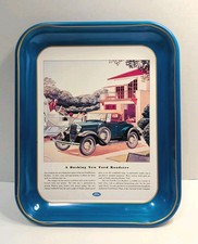 VINTAGE FORD MOTOR CARS 1976 METAL TRAY-A DASHING NEW FORD ROADSTER-1931 ADVERT