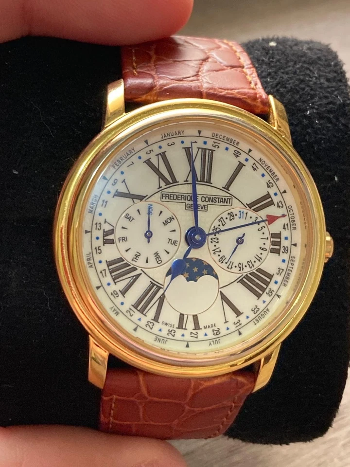 Reloj Frederique Constant Business Timer dorado fase lunar para hombre - FC-270X4P4/5/6 Foto 2 de 4