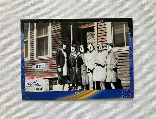 Zeit - Original Collage Mischtechnik Surrealismus zeitgenössische Miniaturkunst ACEO - Bild 3 von 4