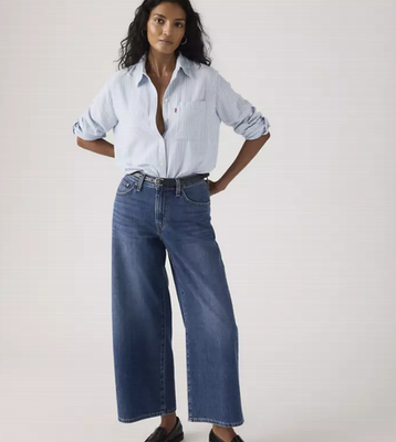 #ad Levi#x27;s Middy Wide leg Ankle Lightweight Women#x27;s Jeans Kiss Goodbye Dark Wash $31.49
