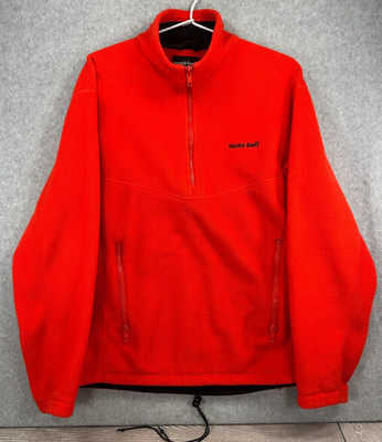 80-90s VTG MONT-BELL x LANDS  END Polartec Fleece Jacket Sweater 1/2 Zip Mens Sm