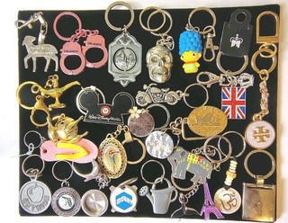 vintage keychain lot of 25 90s to present. "UNIQUE PIECES"