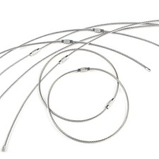 5 Inch/10 Inch Wire Keychain Cable Large Stainless Steel Key 10 Inch 20 Pack