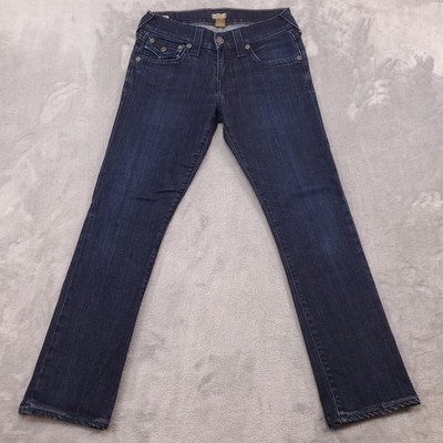 True Religion Ricky Jeans Mens 28x29 Blue Dark Wash Relaxed Straight Denim USA