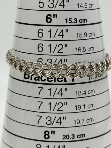 Vintage Elco Sterling Silver Charm Bracelet Lock Safety Chain Sz 6.75” 11.2g - Picture 10 of 12