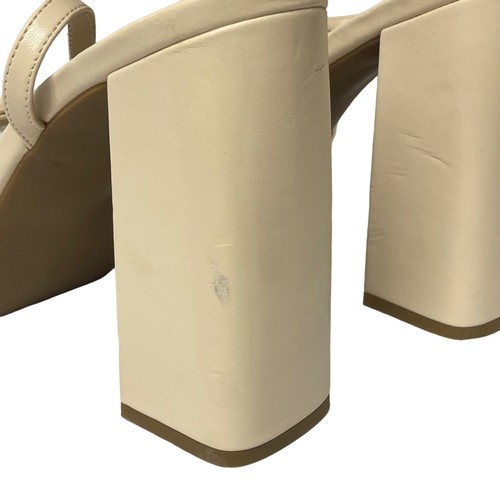 BP Tavey Ankle Strap Sandal Square Toe Chunky Teel Tan Beige Sz 12 - Picture 5 of 7