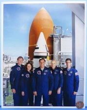 NASA PHOTO vtg STS-33 Space Shuttle DISCOVERY Crew at 215 ft of Launch Pad