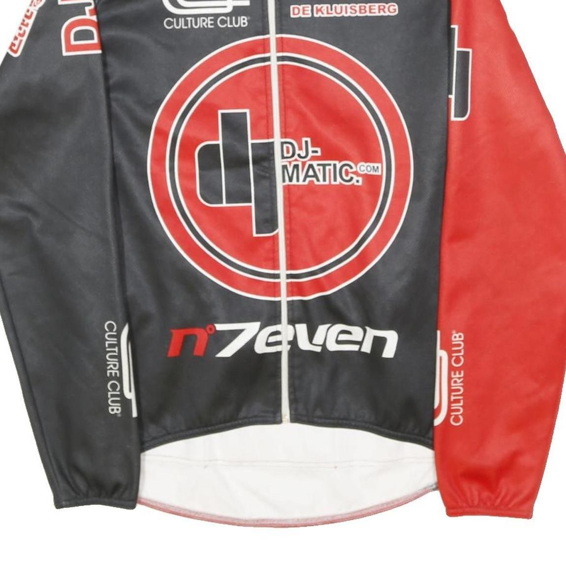 BIORACER Mens Black & Red Graphic Cycling Jersey M Long Sleeve Zip Neck image 5