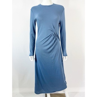 The Primark Edit Blue Front Twist Dress Size M Long Sleeve Casual Modest NEW