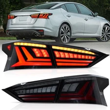 Pair VLAND LED Tail Lights w/Animation for Nissan Altima Sedan 2019-2025 Black