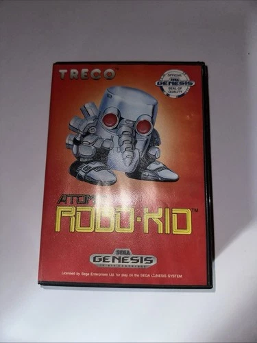Atomic Robo-Kid (Sega Genesis,1990) Authentic & Complete In Box Tested & Working