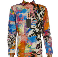 NWT ROBERT GRAHAM LIMITED EDITION GO-GO MULTICOLOR SHIRT EMBROIDERY BEADING M