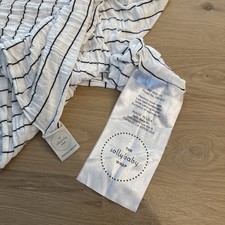 Silly Baby Wrap And Carrier For Newborns. Navy Strip On White