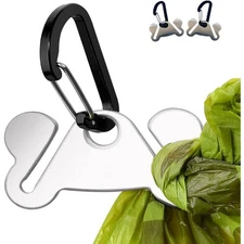 2PCS Dog Poop Bag Dispenser Holder, Hands-Free Metal Waste Bag Carrier for