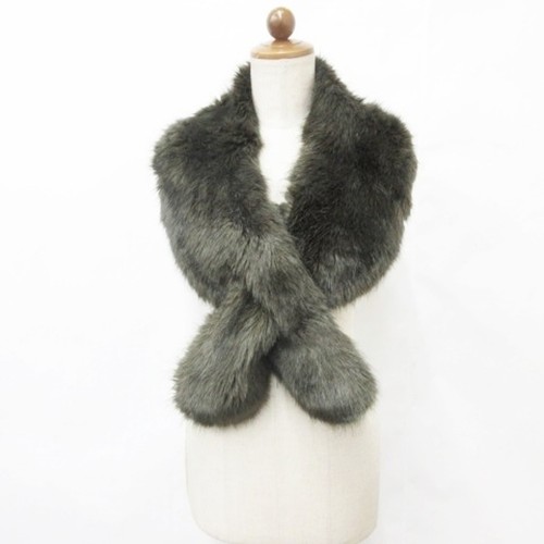 Zara Accessory Tippet Muffler Shawl Faux Fur Brown Tea Width About 13cm Used 31b