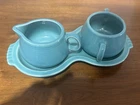 Fiesta Ware Turquoise Cream & Sugar Set w/ Tray HLC USA Fiestaware