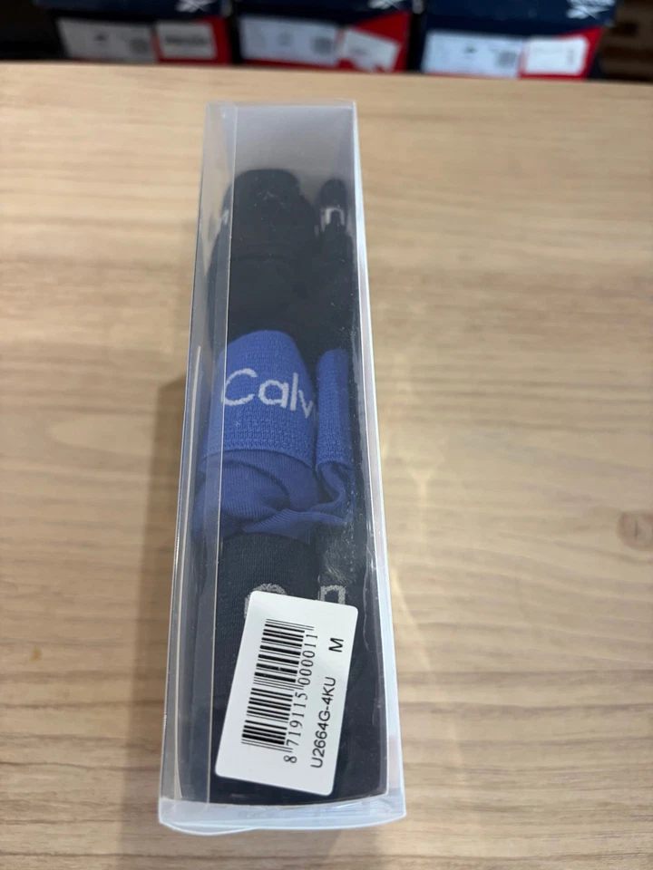 Calvin Klein – Lot de 3 Boxers Low Rise Trunks Homme – Taille M – Noir & Bleu - Photo 3/4