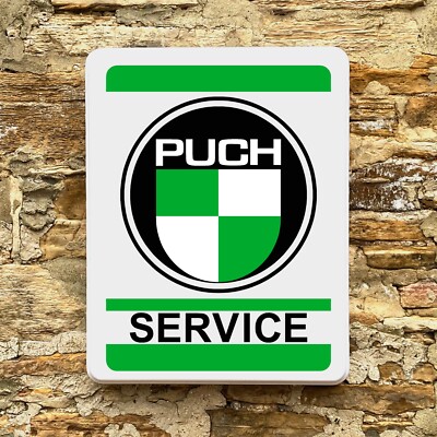 PUCH SERVICE LED BELEUCHTET LEUCHTKASTEN GARAGE SCHILD AUTOMOBILIA MAGNUM MOPED