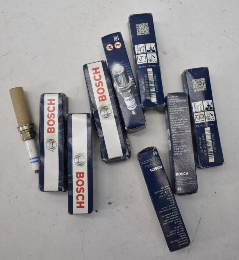 Lot of 9 Bosch Double Platinum Spark Plugs For A3 A4 A6 Q5 Q7 Macan Genuine OEM