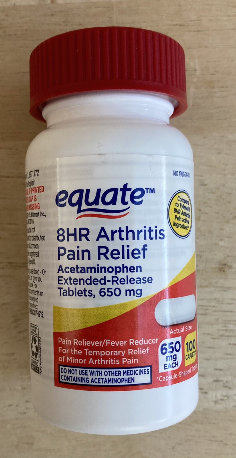 8hr Arthritis pain relief extendedrelease tablets, 650mg, 100 Ct Equate Brand 681131061469 eBay