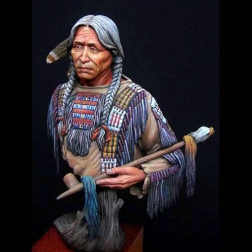 Kit Modelo Resina 1/10 BUSTO Toro Sentado Indio Nativo Americano Sin Pintar - Imagen 6 de 7