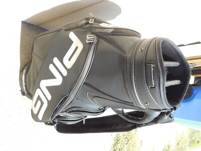 Ping Tour Staff Bag Black 6 Way Top Cart with Rain Cover All Ping Tour Staff Bag Black 6 Way Top Cart with Rain Cover All
