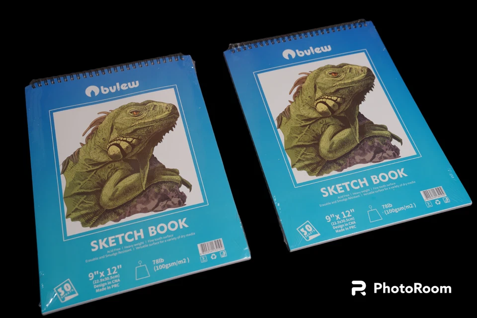 2 Almohadilla de papel para libro de bocetos Cuaderno de dibujo 9"x12" Cuaderno de bocetos Suministro de arte 60 hojas Foto 2 de 4