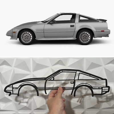 300zx NO Spoiler Silhouette Line Wall Art