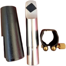 Sliver Plated Copper Alto Saxophone Mouthpiece Bullet Shape MB  6-7 w/Ligature