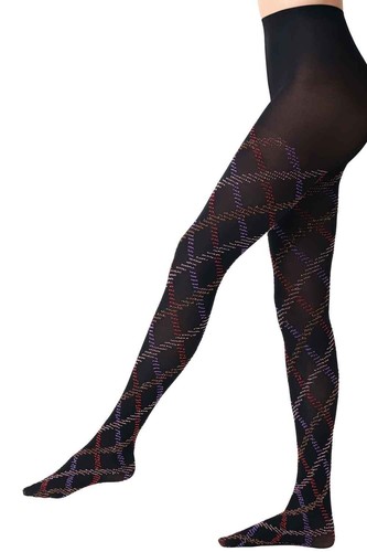 Oroblu Fur Tartan Tights - Picture 2 of 8