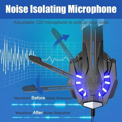 Multi-Platform Gaming Headset with Surround Sound Black/Blue - Picture 4 of 8