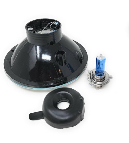 7" Round Halogen Conversion Chrome Housing Diamond Headlights Replacement Glass - Picture 5 of 6